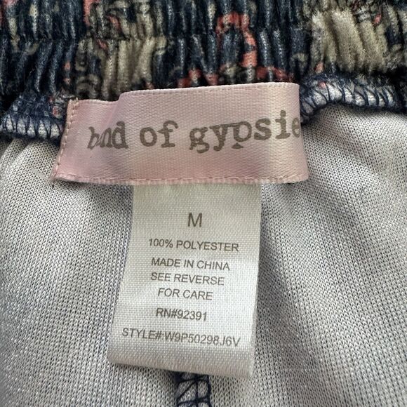 Band Of Gypsies Velvet Floral Mandala Flare Leg Bell Bottom Pants Blue Purple M - Picture 15 of 15